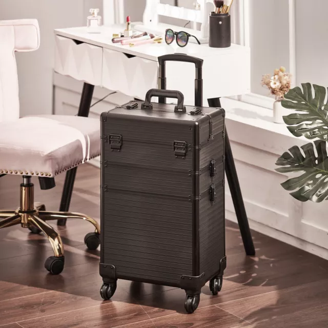 Large Travel Trolley Case Makeup/Cosmetic/Hairdressing/Vanity/Beauty Storage Box