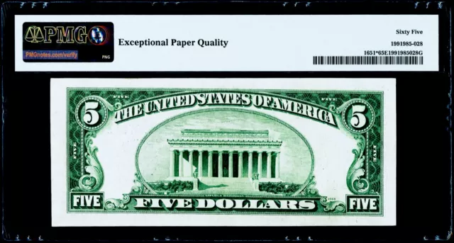 $5 1934A Silver Certificate * Star Fr#1651* PMG 65 EPQ Gem Uncirculated 2