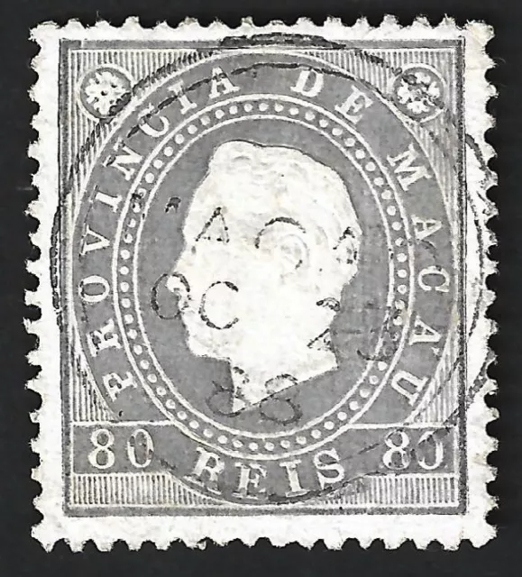 Macau #41 1888 80r gray SON very fine used