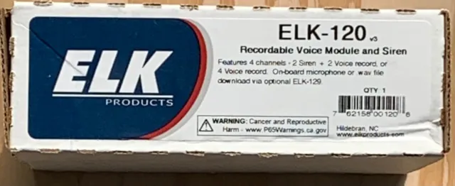 Elk Products ELK-120 Recordable Voice Module and Siren