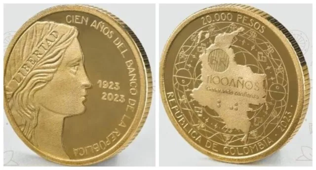 2023 Colombia. Currency, Coin 20000 Pesos, Female Figure - The Republic. Marian