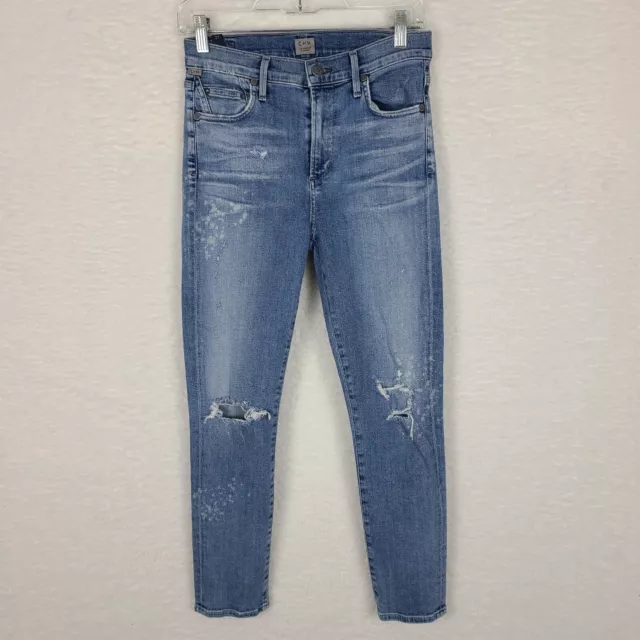 Citizens Of Humanity Jeans Womens 27 Rocker Crop High Rise Skinny  Light Wash
