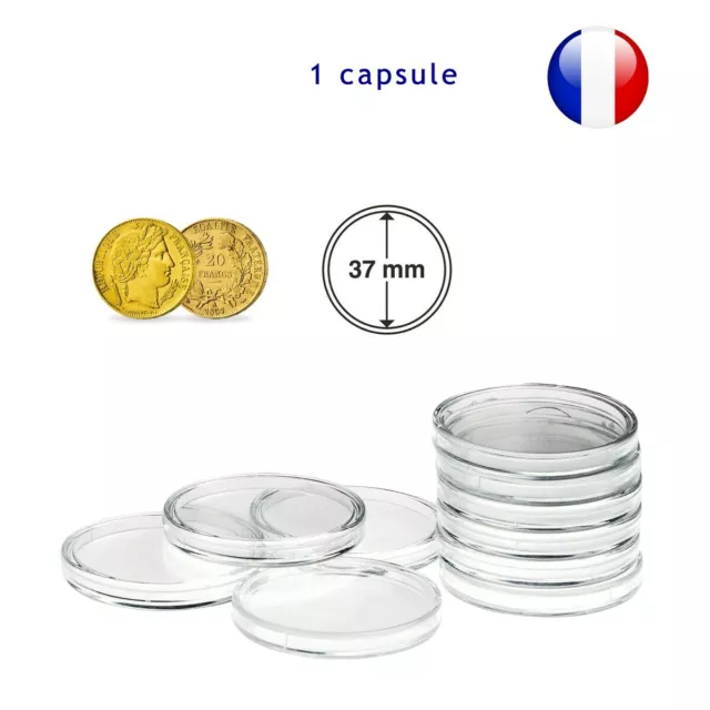 1 Capsule pour monnaie 37 mm intérieur - Protection pièce de monnaie