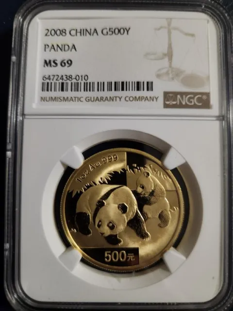 2008 China G500Y PANDA MS 69- 1 ounce