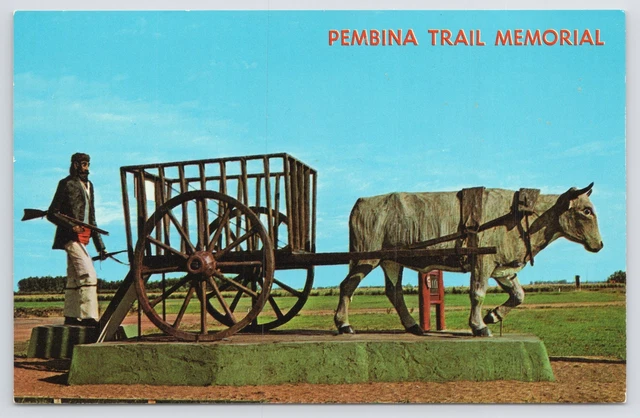 Crookston Minnesota~Pembina Trail Memorial~Red River Valley~1950s Postcard