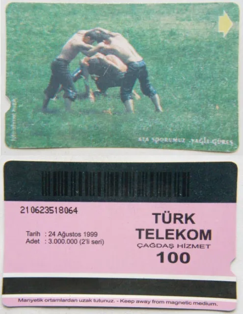 Turkey Phone Card - Wrestling