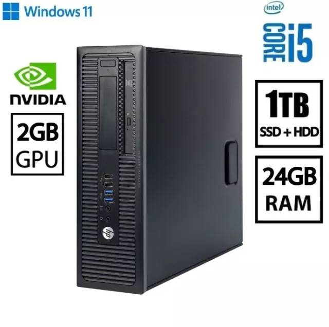 HP Desktop Computer Windows 11 24GB 1TB SSD+HDD WiFi FAST PC CLEARANCE SALE