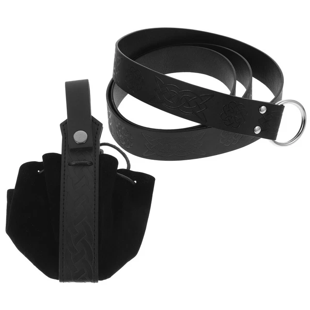 Borsa cintura vichinga rinascimentale borsa all'anca in ecopelle pu regolazione uomo