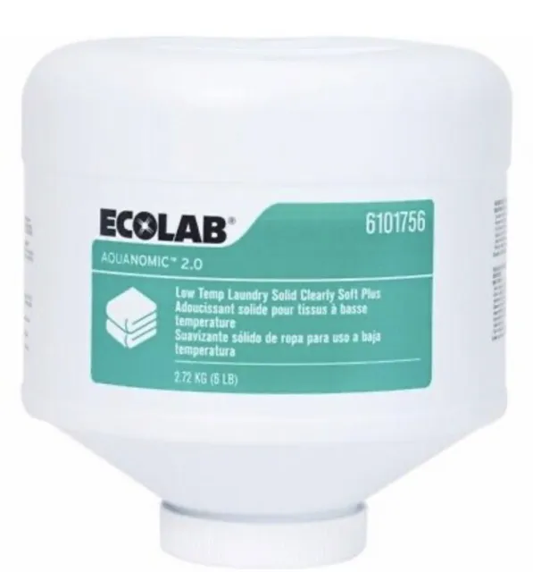 Ecolab Aquanomic 2.0 Low Temp Laundry Solid Clearly Soft Plus 6LB