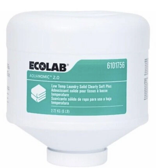 Ecolab Aquanomic 2.0 Low Temp Laundry Solid Clearly Soft Plus 6LB