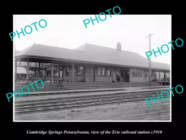 8x6 HISTORIC PHOTO OF CAMBRIDGE SPRINGS PENNSYLVANIA ERIE RAILROAD DEPOT 1910 1