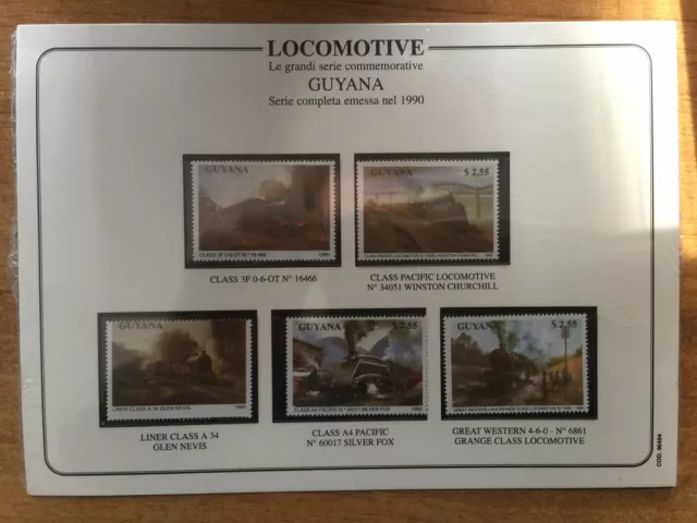 FRANCOBOLLI LOCOMOTIVE GUYANA " Le grandi serie commemorative 1990 "