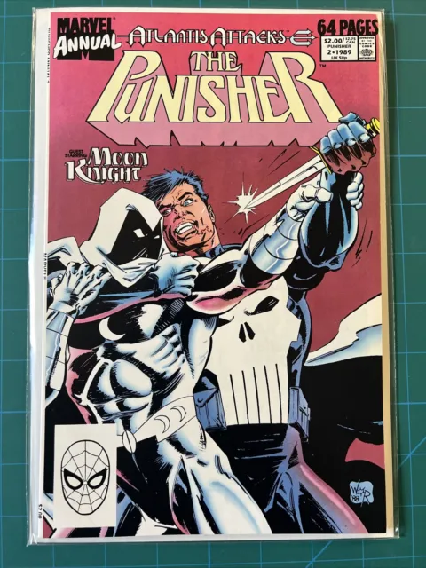 Punisher Annual #2 Newsstand 1989 Classic Moon Knight Battle Cover Marvel Mcu Nm