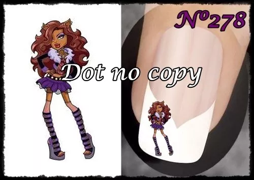 Lote 10 Pegatattoos Uñas Con Imagen De Monster High. Tattos. Pegatinas. Ref.278