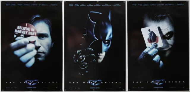 The Dark Knight - original DS movie poster 27x40 D/S INTL Set of 3