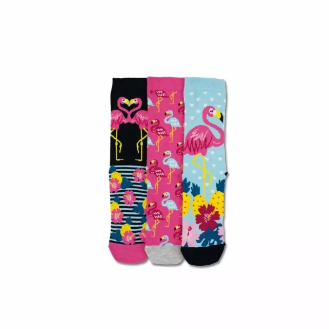 United Oddsocks Martha Pair with a Spare Bright Fun Flamingo UK 4-8 Women Socks