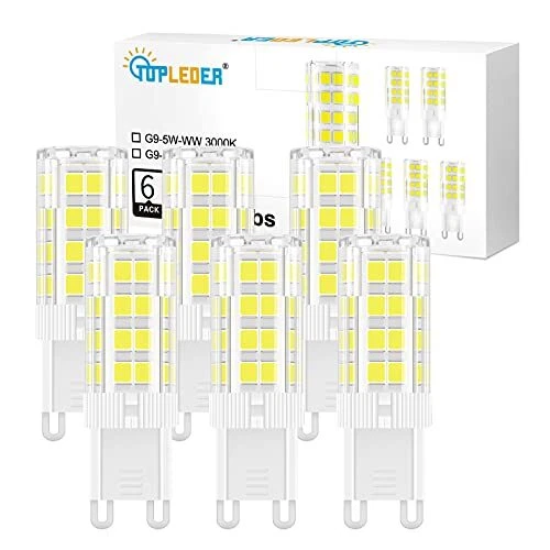 G9 LED Bulbs Cool White 5W, TopLeder G9 Bulbs 450LM 6500K Equivalent to 40W 50W