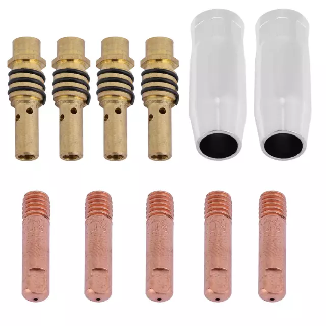 11pcs Welding Torch Nozzles Contact Tips Holders MIG Welder Consumable Parts