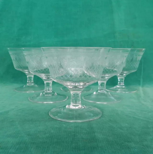 Vintage Edwardian Pall Mall Champagne Goblets (6)