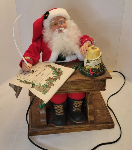 Holiday Creations Animated Musical Christmas Writing Santa Vintage 1993 Works