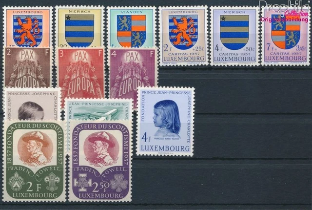 Luxemburg Briefmarken Jahrgang 1972 Komplett – 841-857 Postfrisch MNH, Europa, Bauten, Caritas
