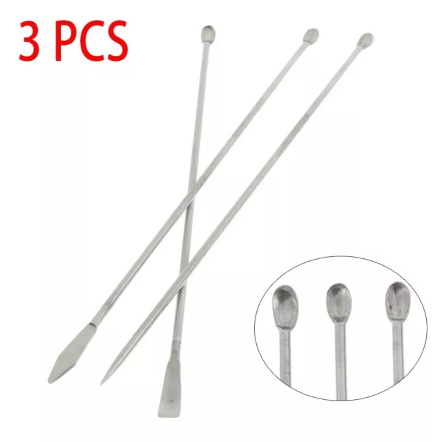 3Pcs Stainless-Steelmicrospoon Décolleté Spatule for Labo Poudre Mesure Cuisine