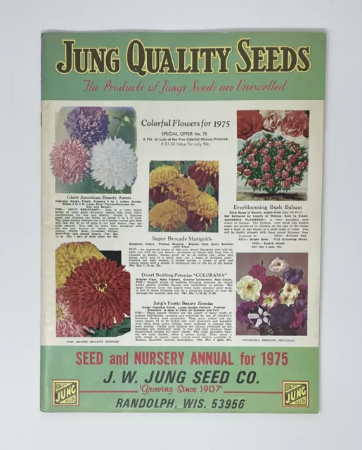 Vintage 1975 Jung Seed Annual Jung Quality Seeds Catalog Nice Condition