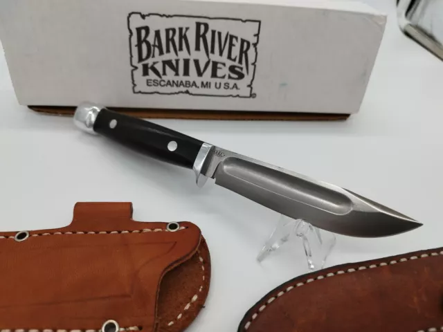 bark river knives Canoe Messer mit Custom Lederscheide Camping Outdoor Bushcraft