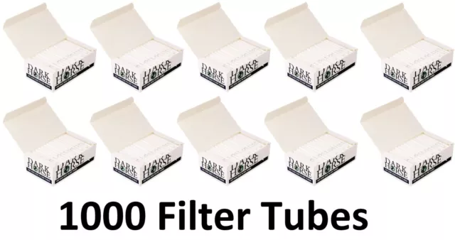 1000pcs Dark Horse Cigarette Tobacco MENTHOL Tubes Filter Plugs New (10 x Pk100)