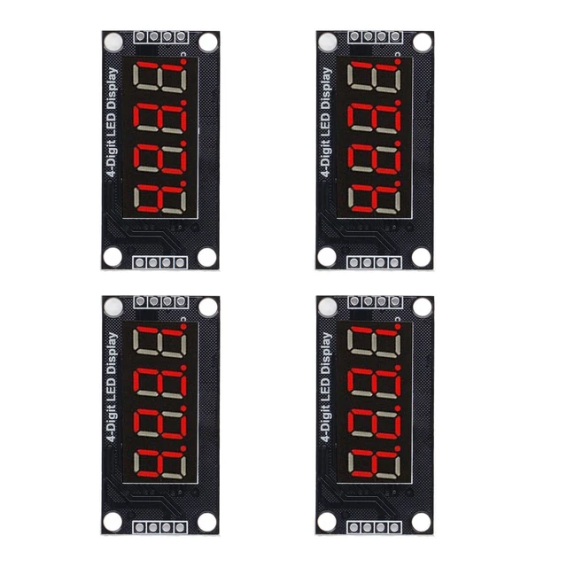Display LED 4 Cifre TM1637 - 0,36 Pollici, 7 Segmenti, Colore Rosso, Per Progetti Elettronici