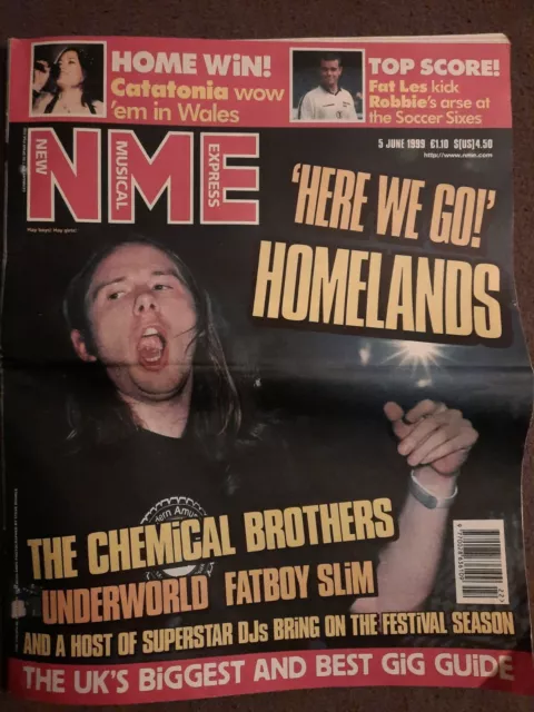 Nme Magazine 5 June 1999 - Chemical Brothers/Underworld/Fatboy Slim/Catatonia