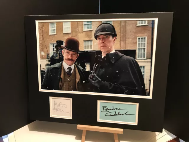 SHERLOCK  Benedict Cumberbatch & Martin Freeman Genuine Signed 20x16 Display COA