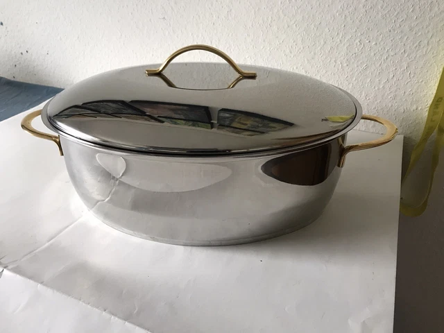Bräter, Schmortopf, oval, mit Deckel, Edelstahl 18/10, Wie Neu