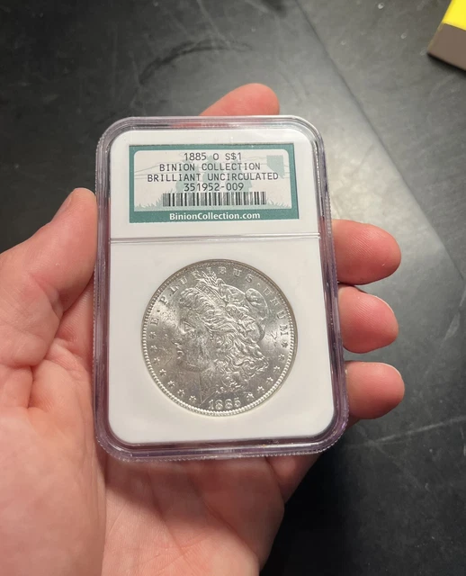 1885-O NGC Brillian Uncirculated Binion Collection Morgan Dollar