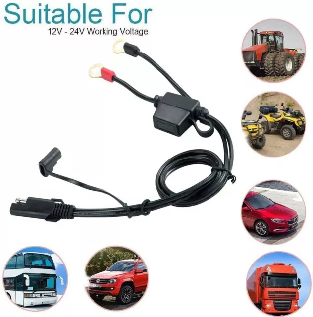 Battery Tender Terminal Ring Sae Connector Harness Charger Cable Extension Cord