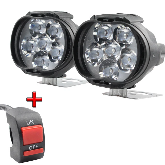 2pz Fari Moto 6500k 6 LED Faretto Di Lavoro Moto Nebbia L'DB