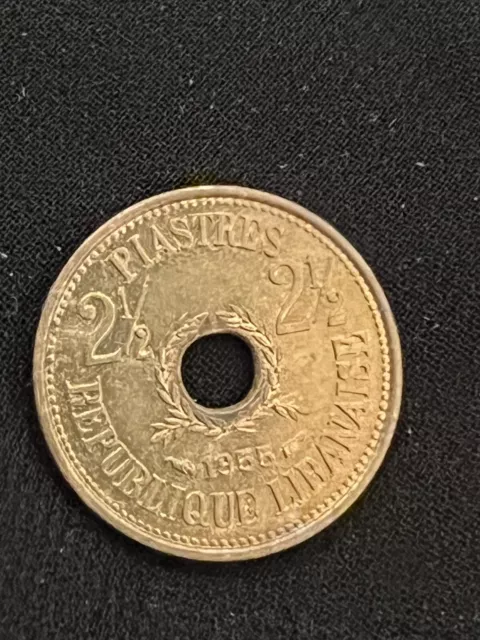 Uncirculated 1955 Lebanon 2 1/2 Piastre Foreign Coin (#2008#)