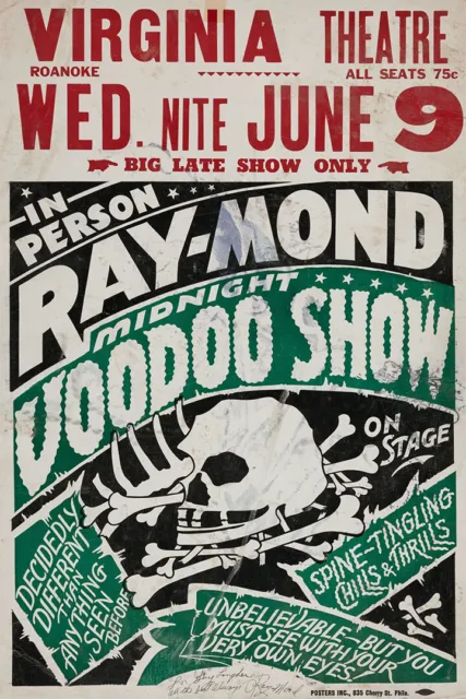 Vintage Magician Ray-Mond Voodoo Show Magic Themed Wall Art - POSTER 20"x30"