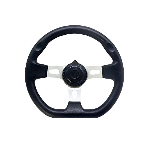 10.5inch/27cm Kart Steering Wheel - 3 Spokes Quick Release Off-Road Cart Stee...