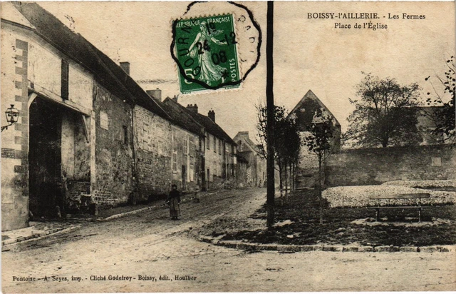 CPA Boissy l'Aillerie Les Fermes, Place de l'Eglise FRANCE (1308953)