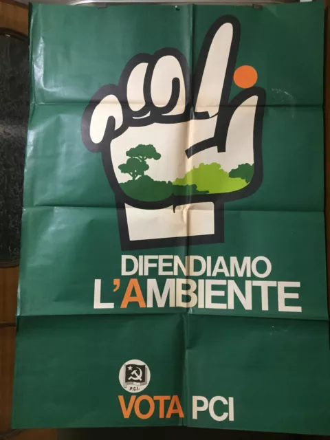 Manifesto originale RARISSIMO 1980 PARTITO COMUNISTA DIFENDIAMO AMBIENTE  (205)