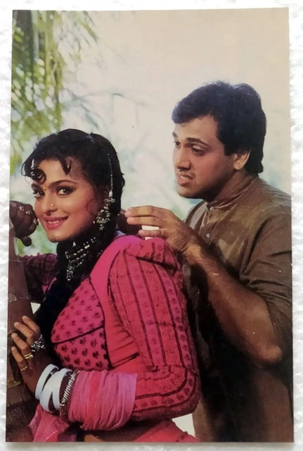 Acteur de Bollywood Govinda Shilpa Shirodkar Carte postale ancienne rare...