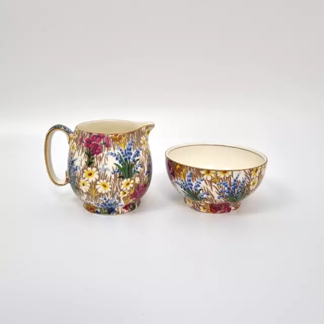 Vintage Royal Winton Grimwades Marguerite Milk Creamer & Sugar Bowl 1930s VGC