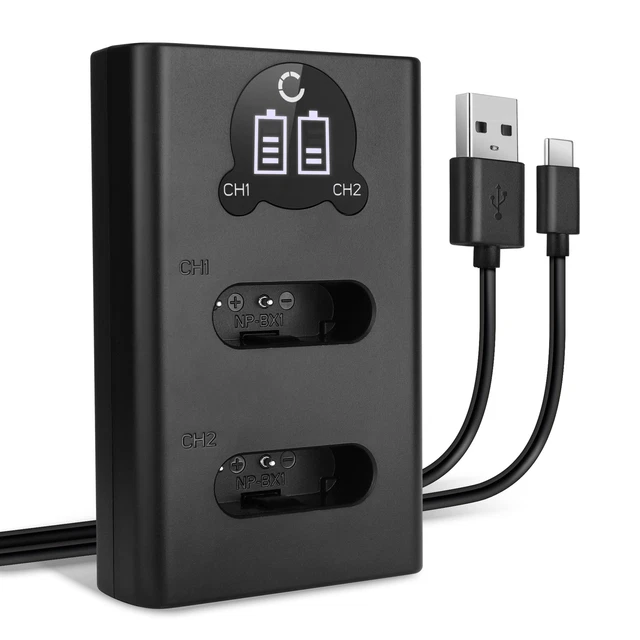 Chargeur Double USB pour Sony HDR-PJ240 Cyber-shot DSC-HX400V Cable de Charge