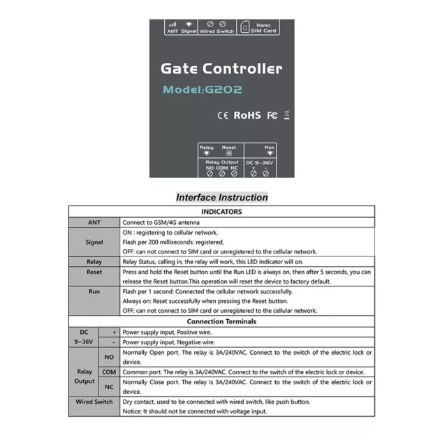 2G Wireless Door Access Remote Control GSM Gate Door Opener Relay Switch UK 3