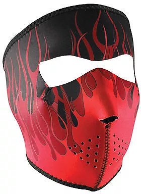 ZAN HeadgearFlames Neoprene Full Face MaskRed/Black Onesize fitsmostWNFM229