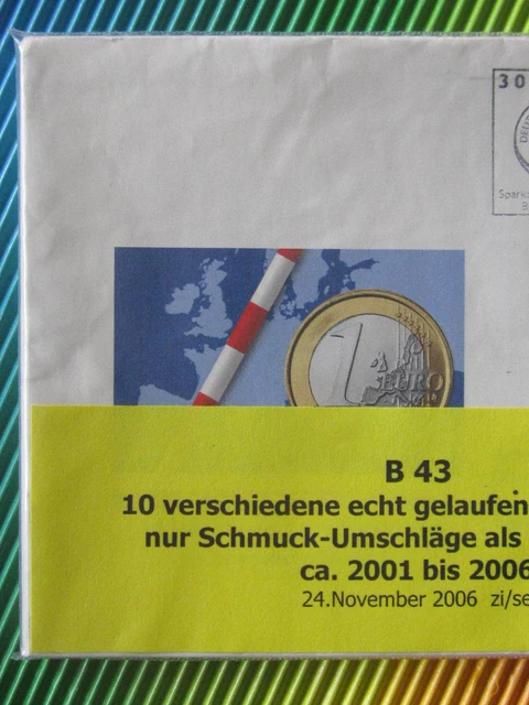 10 versch. Schmuckumschläge als Ganzsachen, echt gelaufen 2001-2006, B43, Bund
