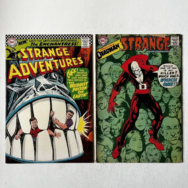 STRANGE ADVENTURES 187 & 207 FN/VG Set Deadman 1st Enchantress 1966