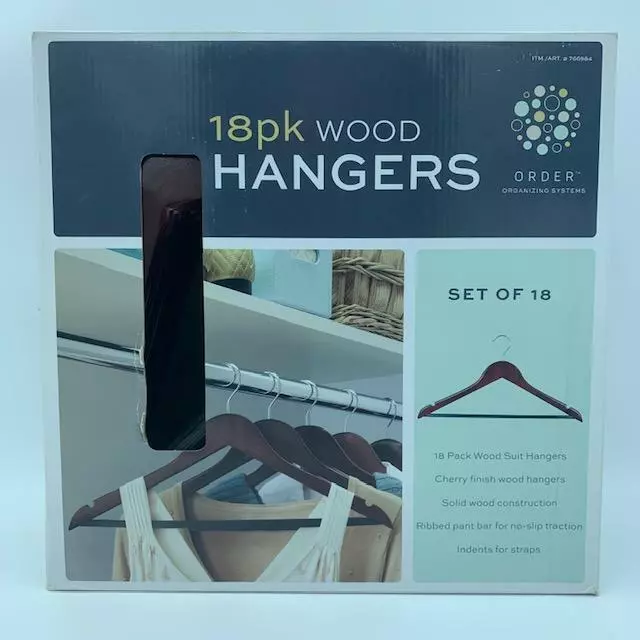 Wood Wooden Suit Hangers Skirt Jacket Lot Clothes Pants Coat Dress Home 18 Pack