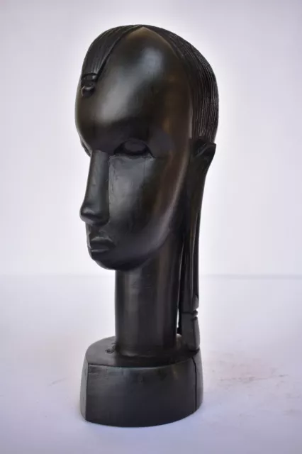 Antique African Maasai Trible Head Sculpture Female Bust Hand carved Ebony Figur